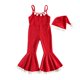 thumbnail image 1 of Conjunto de mono y gorro de elfo navideño verde con borlas y bolas de peluche para bebé, disfraz de Papá Noel rojo para niña, 1 of 4