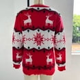 thumbnail image 4 of GYRATEDREAM Family Matching Christmas Sweater Crew Neck Long Sleeve Snowflake Elk Reindeer Print Cute Pullover Tops Xmas Holiday Ugly Knitted Knitwear for Child-Adult Red White Color, 4 of 9