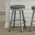 thumbnail image 2 of Amisco Warner 30 In. Swivel Bar Stool - Grey Distressed Wood / Metallic Grey Metal, 2 of 4