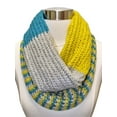 thumbnail image 2 of Teal Yellow Gray Colorful Pattern Winter Knit Unisex Infinity Scarf, 2 of 3