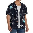 thumbnail image 4 of Balery Galaxy2 Men's Casual Button Down Shirt Short Sleeve Textured Summer Cuban Beach Shirts-3X-Large, 4 of 7