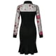 thumbnail image 4 of Vestido de Manga Larga de Encaje Adelgazante Con Estampado Floral Y Dobladillo Con Volantes Para Mujer Odeerbi ODB115988, 4 of 9