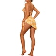thumbnail image 3 of INSPIRAR CHIC Conjuntos de Bikini de 3 Piezas con Tie Dye para Mujeres, Trajes de Baño Halter con Falda de Playa Sarong Grande Naranja, 3 of 5