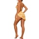 thumbnail image 3 of INSPIRAR CHIC Conjuntos de Bikini de 3 Piezas con Tie Dye para Mujeres, Trajes de Baño Halter con Falda Sarong, Traje de Baño Mediano Naranja, 3 of 5