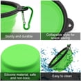 thumbnail image 4 of Collapsible Bowls for Dog, 2 Pack Collapsible Dog Water Bowls for Cats Dogs, Emlimny Portable Pet Feeding Watering Dish for Walking Parking Traveling with 2 Carabiners (Small, Blue+Green), 4 of 7