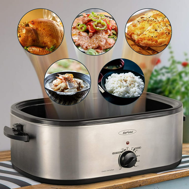 20 Quart Turkey Roaster Oven & Dual Slow Cooker Food Warmer