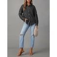 thumbnail image 6 of EMMIOL Women's Oversized 100% Cotton Denim Shirt Long Sleeve Button-Down Blouse with Pockets Casual Western Style, 6 of 7