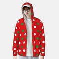thumbnail image 4 of Goofa White and Green Polka Dot Printed Women's UPF 50+ Sun Protection Hoodie Jacket Lightweight Long Sleeve Sun Shirt for Women with Pocket Hiking Outdoor-Large, 4 of 9