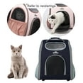 thumbnail image 2 of Mochila transportadora ventilada para perros con bolsillos de almacenamiento para pasear a tu cachorro Azul marino, 2 of 9