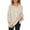 Beige, variant on Women's Oversized Knit Sweater Long Sleeve Pullover with Side Slit & Pocket – Loose Fit Round Neck Tunic Top for Fall Winter, Soft Comfortable Casual Fashion Sweater