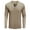 Khaki, variant on Mens Shirts Male Autumn And Winter Multi Button V Neck Solid Color Design Casual Long Sleeve Pajamas T Shirt Grey,XL