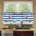 thumbnail image 4 of Yayeee Kitchen Curtains Tier Set of 2 Light Filtering 57"x36" Over Sink Window Panels, Blue Sailboats, 4 of 7