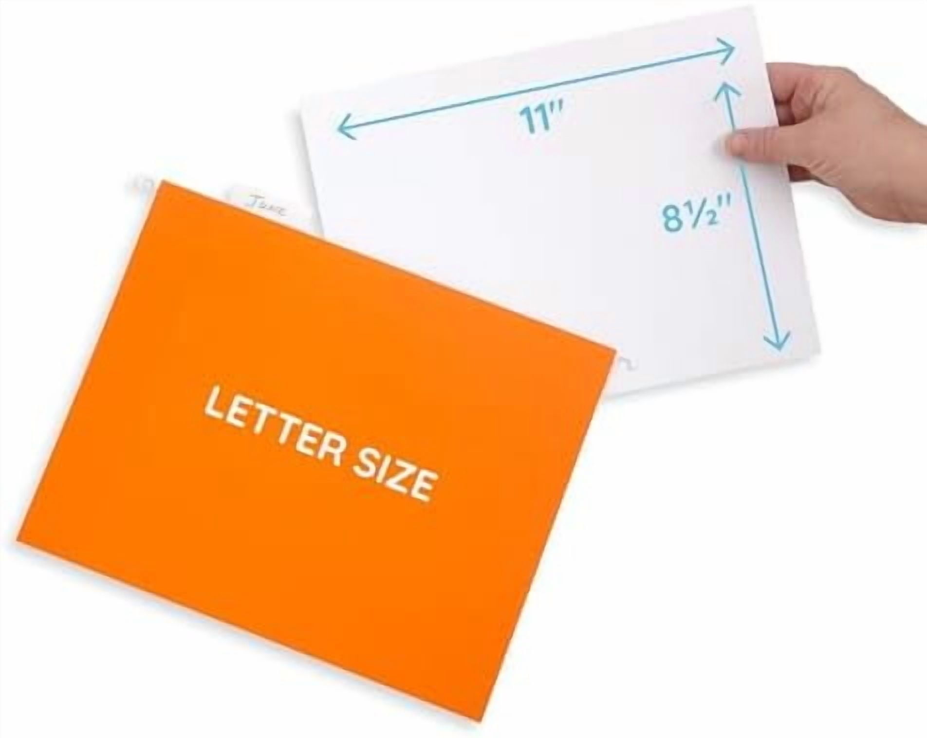 Hanging File Folders, 25 Reinforced Hang Folders, Designed for Home and Office Color Coded File Organization, Letter Size, Orange, 25 Pack