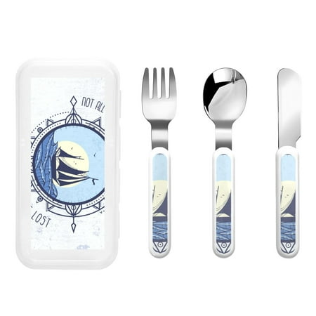 

Balery Not All Who Wander Are Lost2 for Stainless Steel Kids Silverware Set - Child and Toddler Safe Flatware - Children s Knife Fork And Spoon Set - Metal Kids Cutlery Set