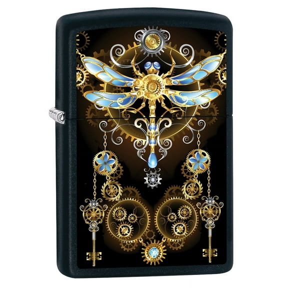 Zippo Lighter - Dragonfly Steampunk Black Matte