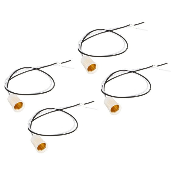 Uxcell Screw in E12 Light Lamp Socket Candelabra Socket Bulbs Base Holder with White 4 Pack