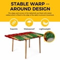 thumbnail image 4 of Red Christmas Tree Table Cloths for 6 Foot Rectangle Tables, Green Golden Xmas Tree Snowflake Winter Patio Waterproof Elastic Fitted Tablecloths, Washable Rectangular Table Cover for Camping, 4 of 8