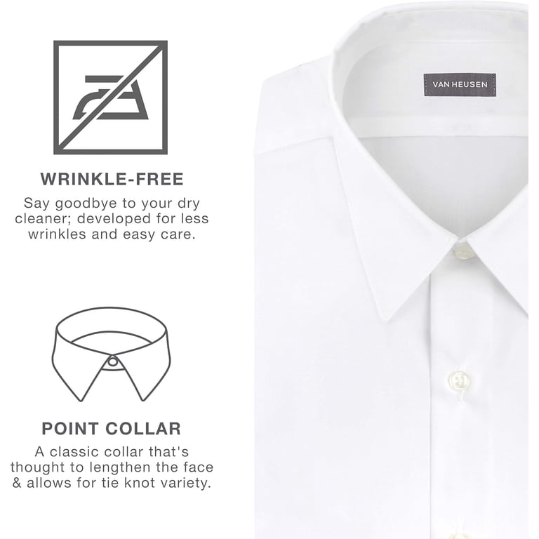 Van Heusen Men's Classic Big Fit Dress Shirt, Regular Poplin Solid -  Walmart.com