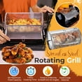 thumbnail image 5 of Rolling Grill Baskets for Outdoor Grill - BBQ Grill Rolling Basket with Secure Catch, Stainless Steel Grilling Basket with Stand and Hook for Easy Rotation, 5 of 9