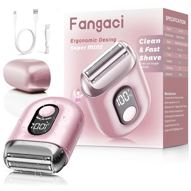 Maquinilla de afeitar eléctrica Fangaci inalámbrica para mujer con pantalla LED