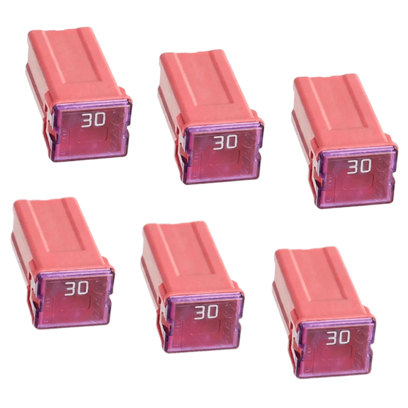 6 Pcs Tall Profile JCASE Automotive FMX Fuse, 30 Amp Standard Fuse for Car, Truck and SUV Electrical Systems