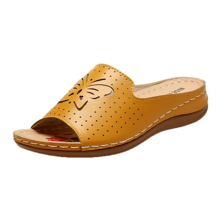 

GWAABD Slipper for Women Ladies Fashion Roman Slippers Spring and Sandals Summer Flat Hollow Style Women s sandals