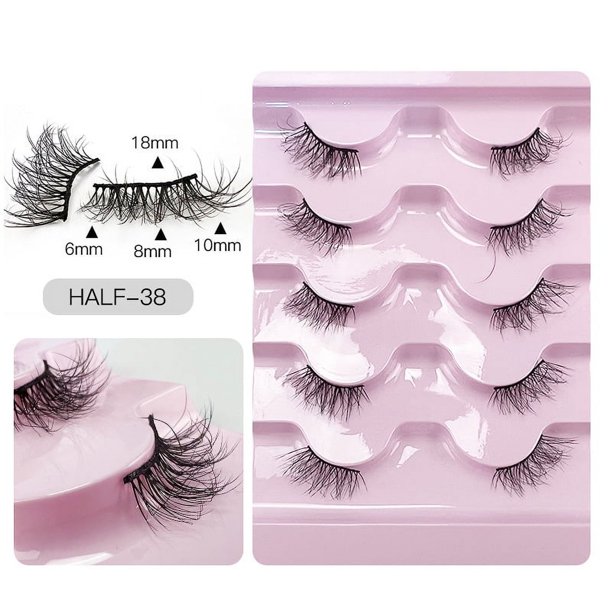 Zhuge 10 pares de pestañas de visón tenues, pestañas postizas de volumen de aspecto natural, medias 38