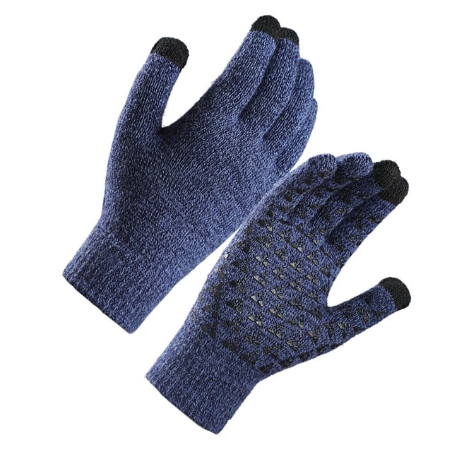 Naiovety 1 par de guantes cálidos de invierno para pantalla táctil, para exteriores, senderismo, ciclismo, camping, guantes de punto de algodón, Deportes de nieve zafiro 23x11cm Naiovety OD000116-02B