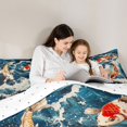 thumbnail image 4 of Castle Fairy Traditional Koi Carp King Size Comforter Sets 3pcs,Foamy Blue Wave Oriental Graphic Comforters King Size,Orange Deep,Reversible,1 Comforter and 2 Pillowcases, 4 of 6