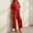 Red, variant on IUYRTFE Women Short Sleeve Button Down Shirt and Wide Leg Pants Set with Pockets Casual 2 Piece Outfit
