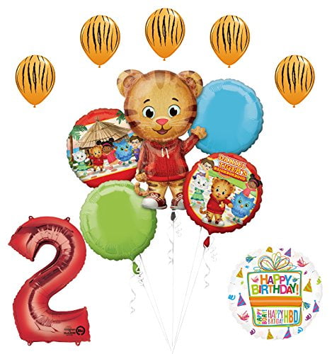 Mayflower Products Daniel Tiger Neighborhood 2nd Birthday Party Supplies and 8 Guest 53pc Balloon Decoration Kit