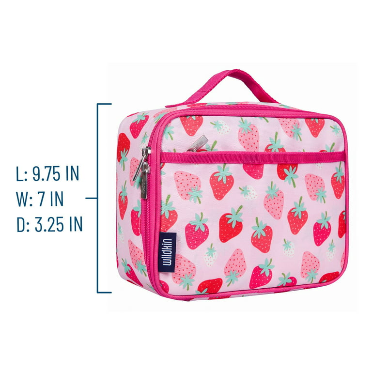 Wildkin Kids Insulated Lunch Box Bag (Clear w/ Pink Trim)