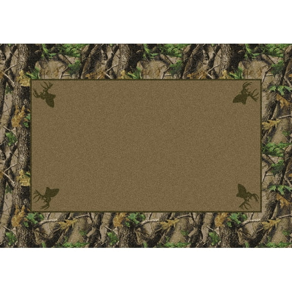 Milliken Brown Nature Print Area Rug Hardwoods Green - Aprx 5' 4" x 7' 8"