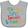 thumbnail image 3 of Inktastic My Big Bro Loves Me Little Brother Sister Boys or Girls Baby Bib, 3 of 4