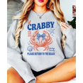 thumbnail image 6 of If Crabby Please Return to the Beach Sweatshirt Funny Coastal Crab Crewneck for Women Kids Family Gray Sweatshirt Adult Large, 6 of 8