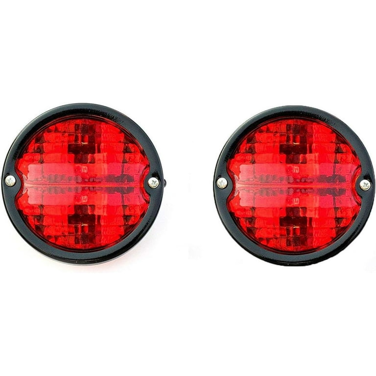 Bajato Pair Of Tractor Tail Lights – Black Housing, Red/Amber Lens, 12V Bulbs For Jeep Willys & Tractors