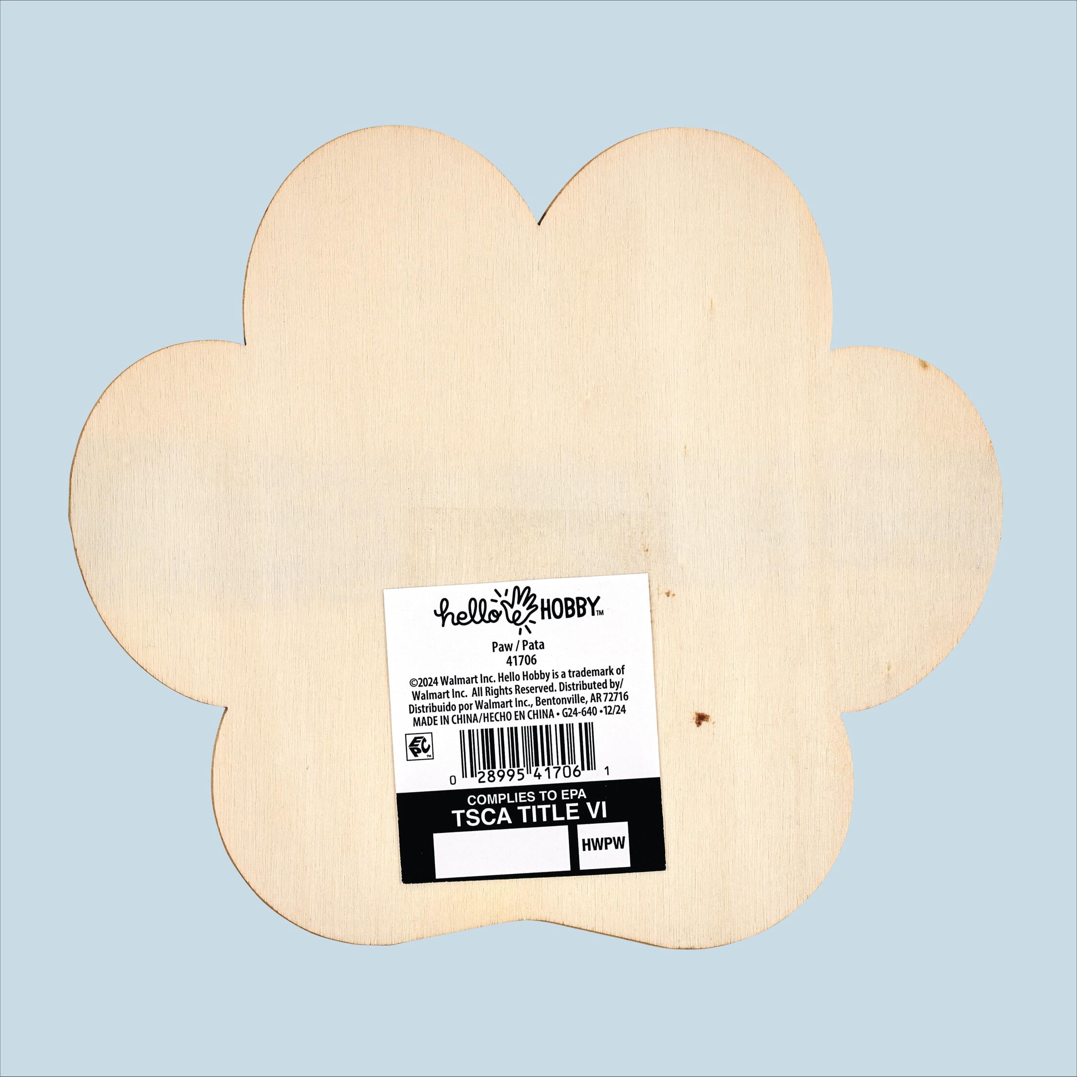 Hello Hobby 7" Wood Shape, Paw