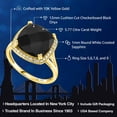 thumbnail image 2 of Gem Stone King 10K Yellow Gold Black Onyx and White Created Sapphire Halo Engagement Ring for Women (5.77 Cttw, Cushion Checkerboard 12MM, Gemstone December Birthstone, Size 5 to 9), 2 of 5