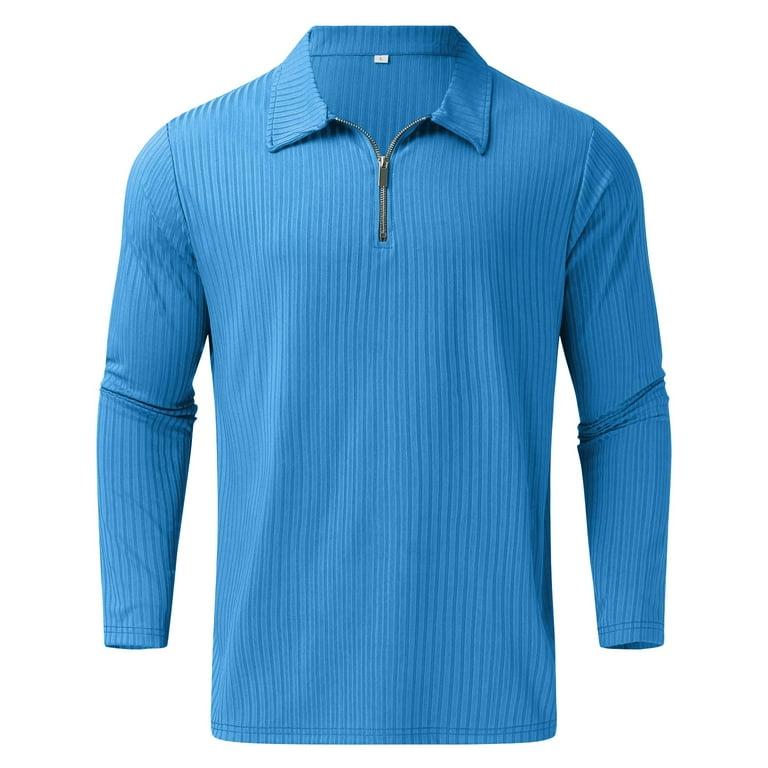 KaLI_store Mens Polo Shirt Men's Polo Shirt Long Sleeve Golf Shirts  Lightweight Shirts for Men Work Fishing Outdoor Blue,XXL 