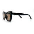 thumbnail image 6 of Womens Oversized Rectangle Cat Eye Plastic Retro Mod Minimal Sunglasses Black - Brown, 6 of 8