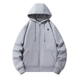 thumbnail image 2 of Heated Hoodie for Men Women Heated Fleece Jacket Winter Hooded Sweatshirt Heating Warm Outdoor Pullover Tops Gray S, 2 of 7