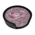 thumbnail image 2 of Jouy Pattern Coasters With Leather Holder Set Of 6 Round Coasters for Home and Kitchen Decor, 2 of 7