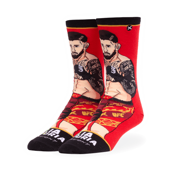 ODD SOX Ilia Topuria Crew Socks UFC Fighter Novelty Apparel Size Large Comfy Cotton Blend Fun Gift