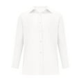 thumbnail image 2 of Oversized Tshirts Shirts for Women Linen Spring Summer Solid Color Shirt Long Sleeve Button Down Shirt Loose Fit Vacation Beach Workwear Tops Clothes Short Sleeve Women's Tops, Tees & Blouses, 2 of 6