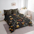 thumbnail image 3 of Homewish Country Floral 7-Piece Twin Bedding Sets,Rustic Plant Bedding Comforter Set,Yellow Black Sheet Sets For Girls Kids,Breathable Home Decor Reversible, 3 of 8