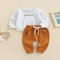 thumbnail image 2 of Infant Baby Boys Fall Winter Outfits Long Sleeve Sweatshirt Letter Print Pullover Tops Jogger Pants Set, 2 of 6