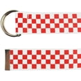 thumbnail image 3 of D-Ring Buckle Checkered Belt For Women/Men Long Canvas Web Belts, 3 of 5