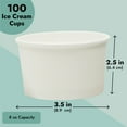 thumbnail image 4 of Juvale Ice Cream Cups - 8 oz, White, 100 Count - Disposable Paper Dessert & Sundae Cups & Ice Cream Bowls for Sundae Bar, 4 of 10