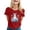 Red, variant on Alun Easter Bunny Ears Stethoscope Short Sleeve T Shirts Easter Nurse Bow Graphic T-Shirt for Women Casual Crew Neck Festival Printed Tee Tops Spring Summer Clothing 3-Red XL