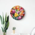 thumbnail image 4 of 12 Inch Wall Clock Battery Operated Silent Clock Decorative for Office, Kitchen, Outdoor, Living Room，Flowering Red Poppies Oil Picture, 4 of 4